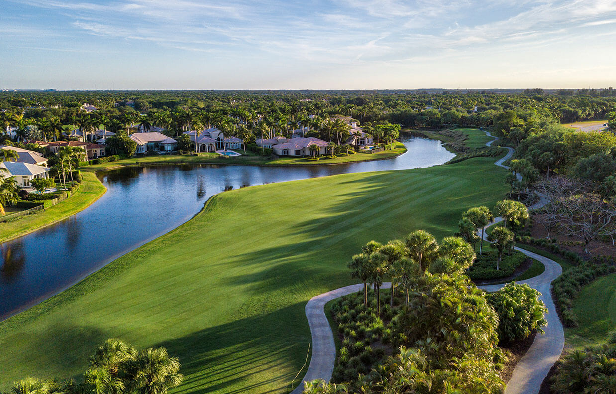 Aerial photo of golf course at Addison Reserve in Florida