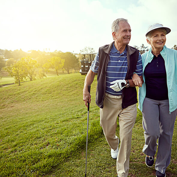 golfers on course