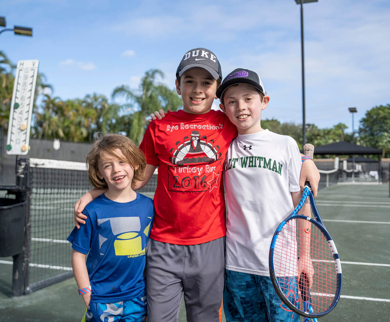 kids on tennis court