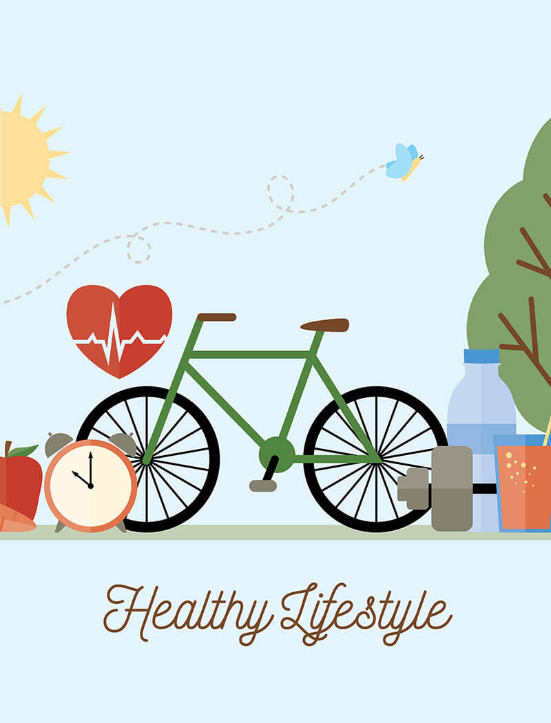 healthy living bike graphic